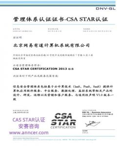 DNV CSA STAR認(rèn)證證書(shū)